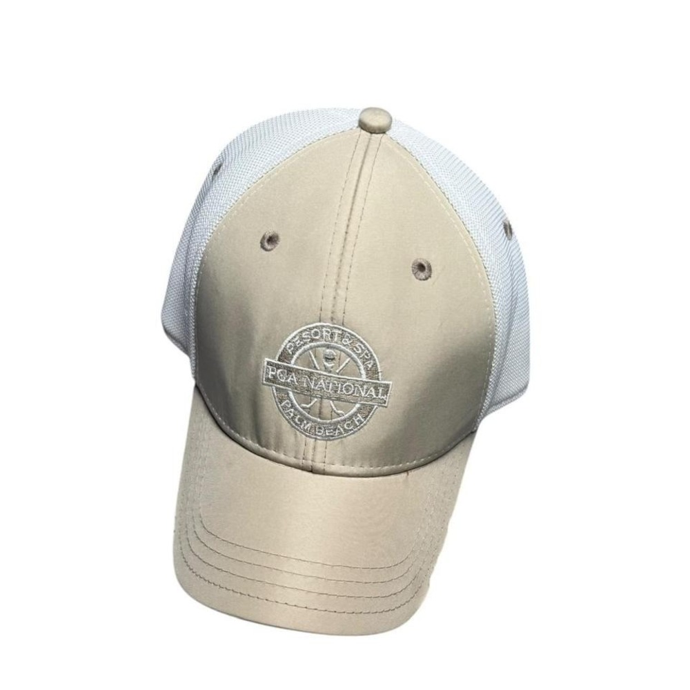 Palm Beach PGA‎ National Golf Club fitted baseball cap S/M cream white